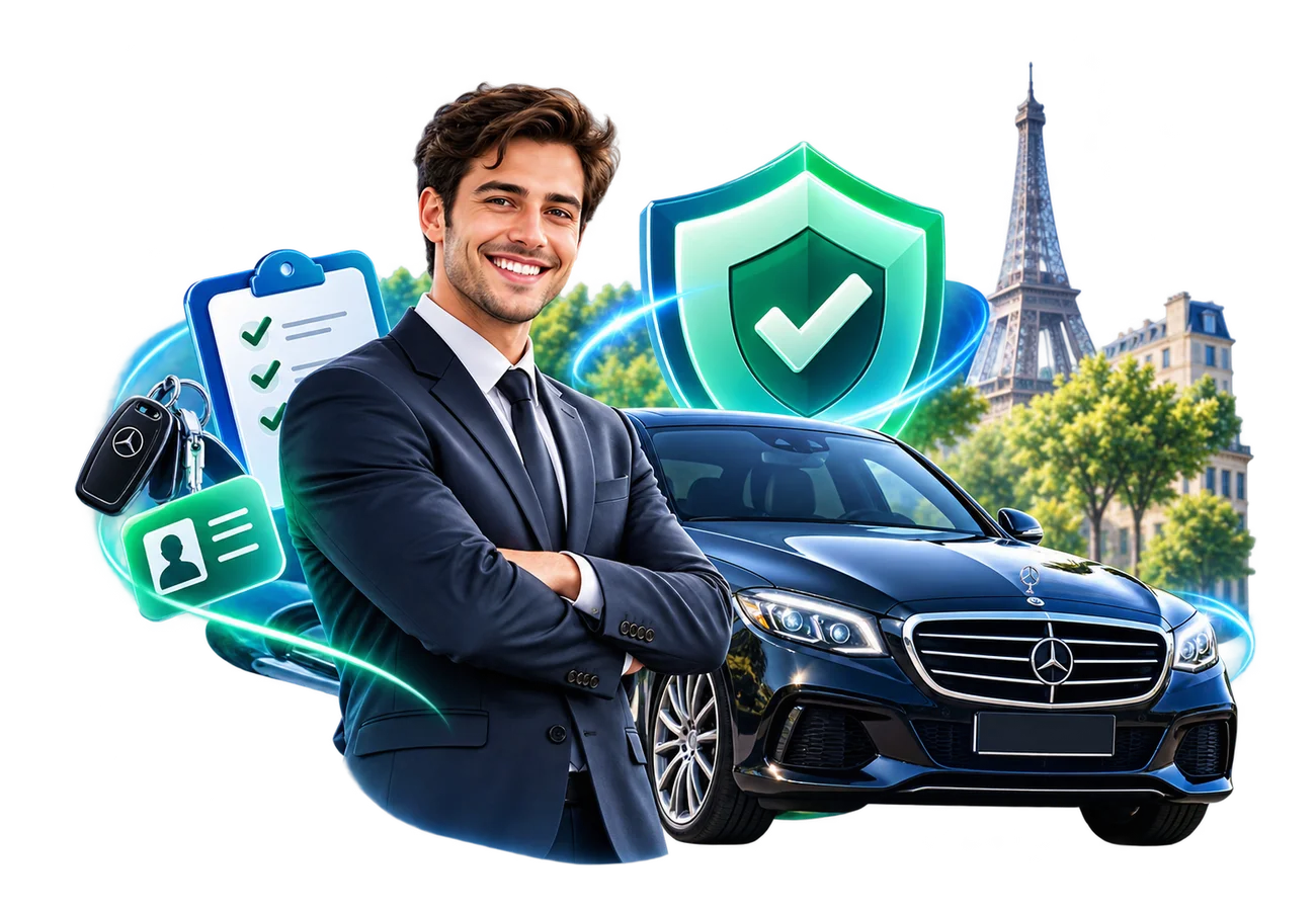 Illustration chauffeur VTC débutant